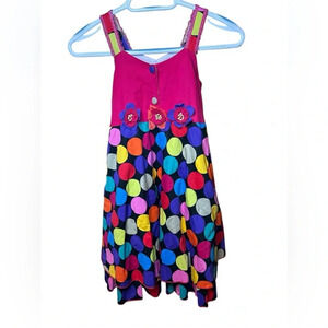 Richie House Big Girls'  Multicolored Dot Dress  Size 7/8